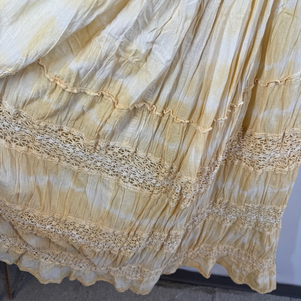 Jen’s Pirate Booty Yellow Tie Dye Cotton Waimea Boho Maxi Dress Size S - Picture 11 of 13
